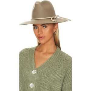 New Rag & Bone Valencia Fedora Warm Gray Grey Hat Small Wool Wide Brim Western